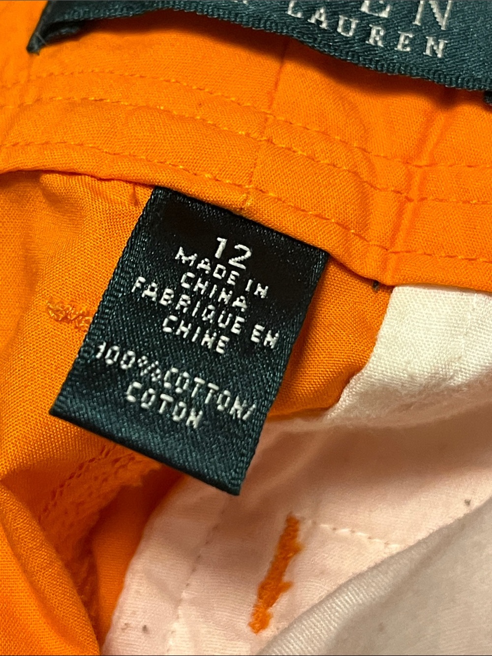 Ralph Lauren  orange woman cargo cotton pants, size 12, nice!! - Picture 9 of 14